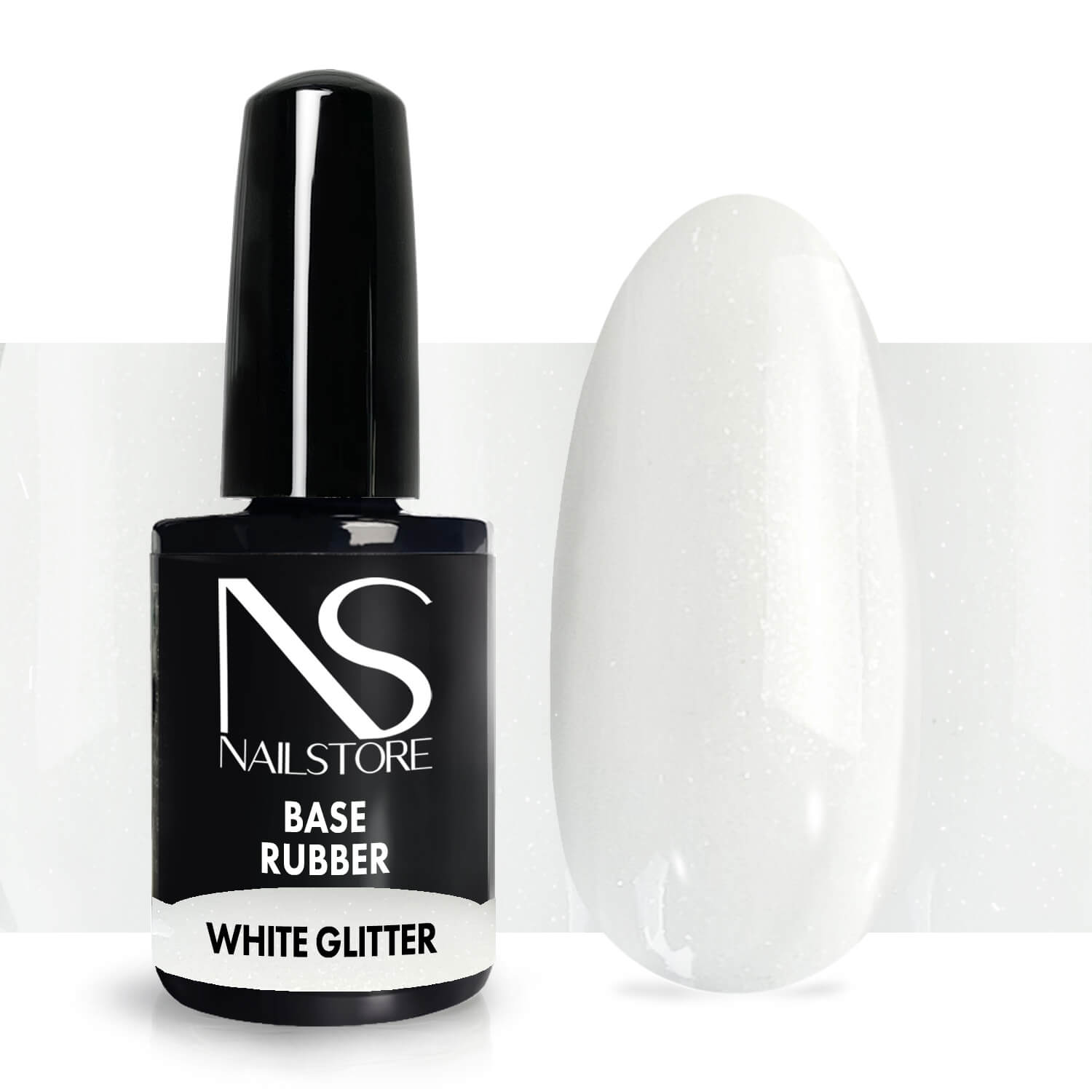 Base Rubber White Glitter