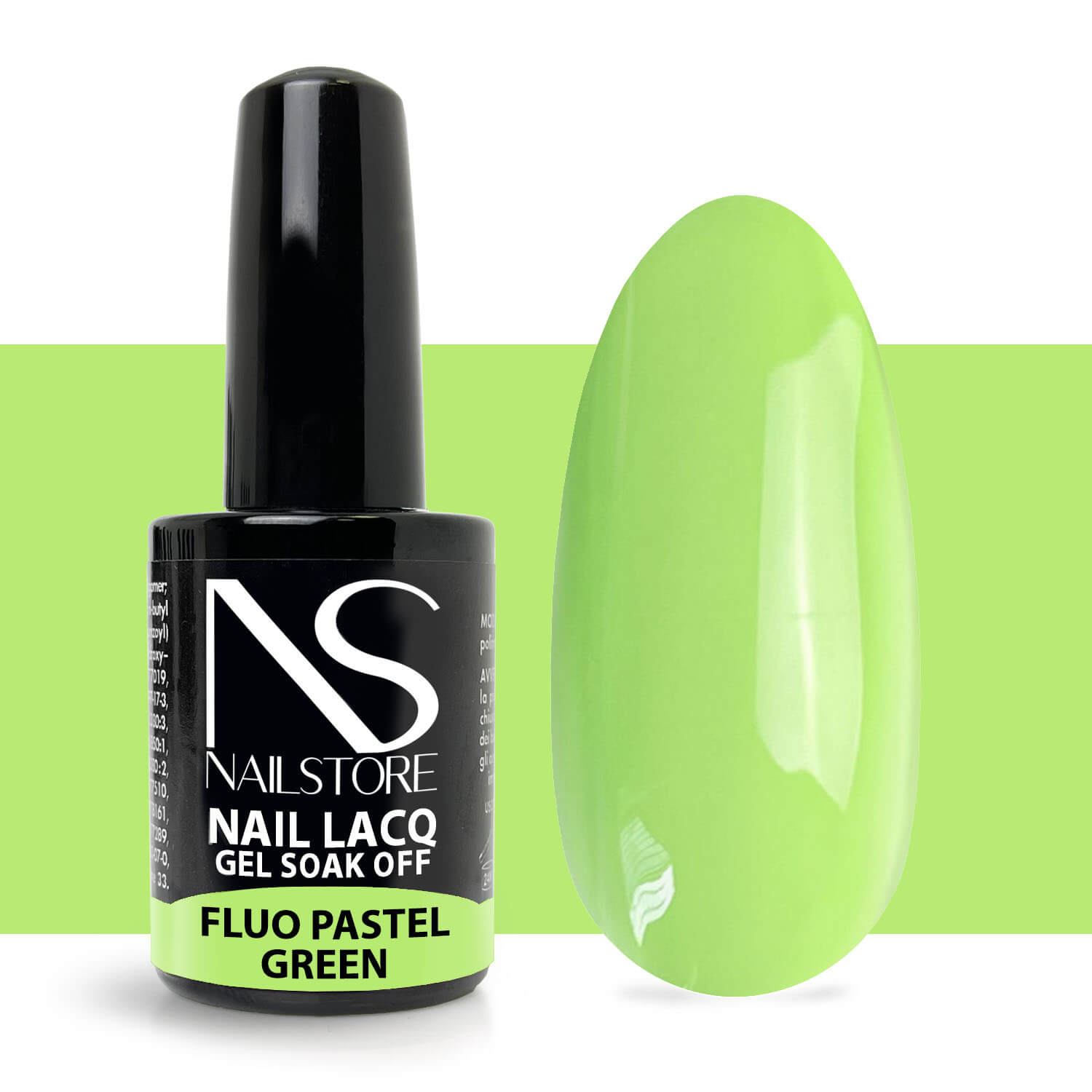 Semipermanente Nail Lacq Fluo Pastel Green - Nail Store