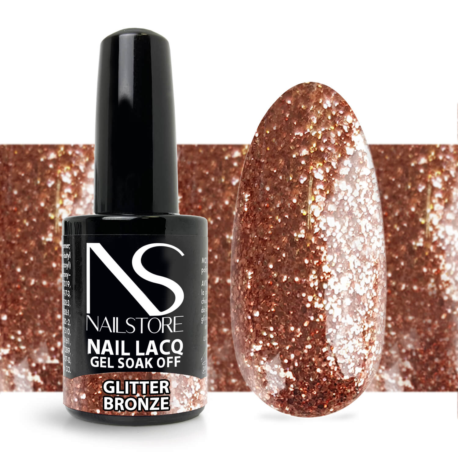 Semipermanente Nail Lacq Glitter Bronze - Nail Store