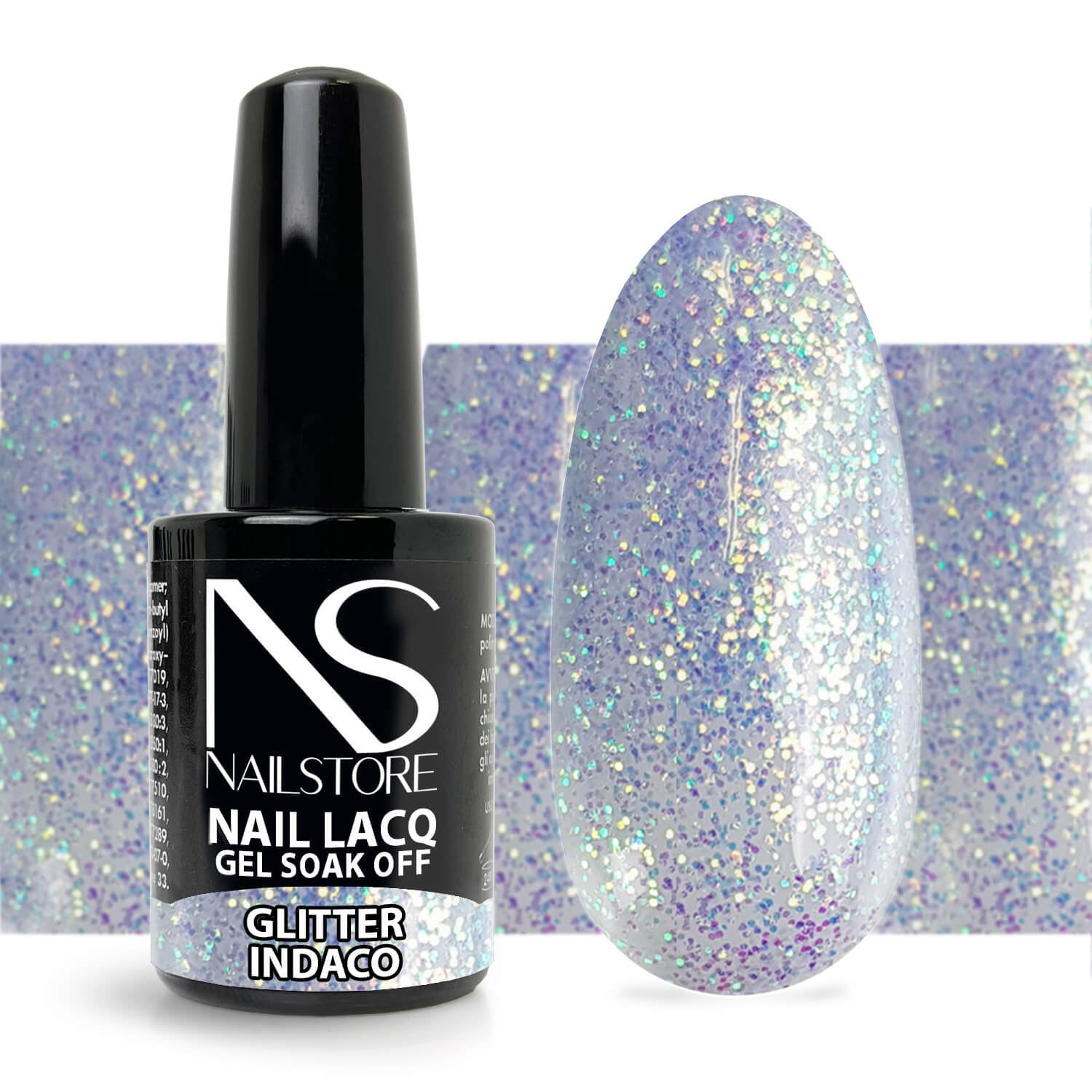 Semipermanente Nail Lacq Glitter Indaco - Nail Store