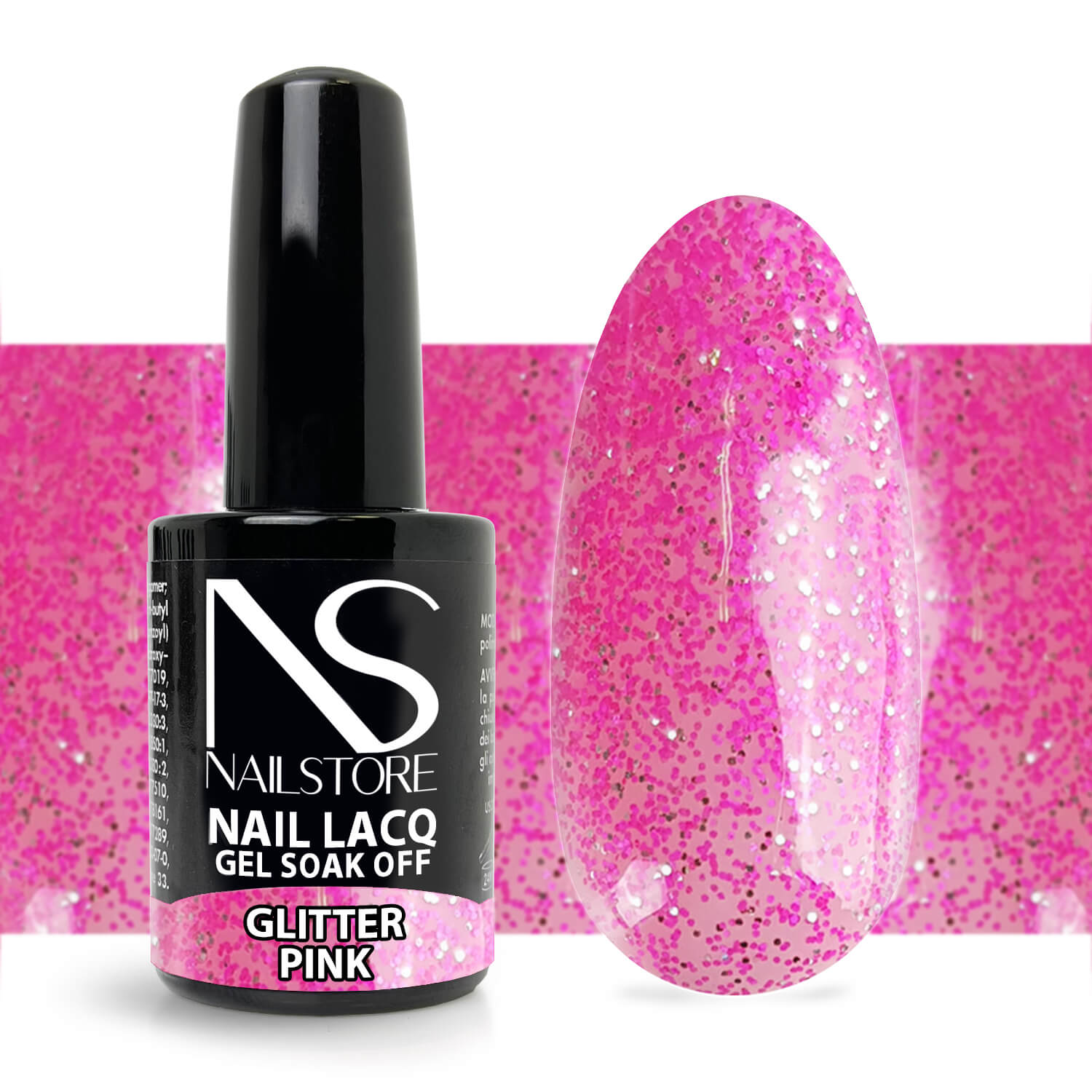 Semipermanente Nail Lacq Glitter Pink - Nail Store