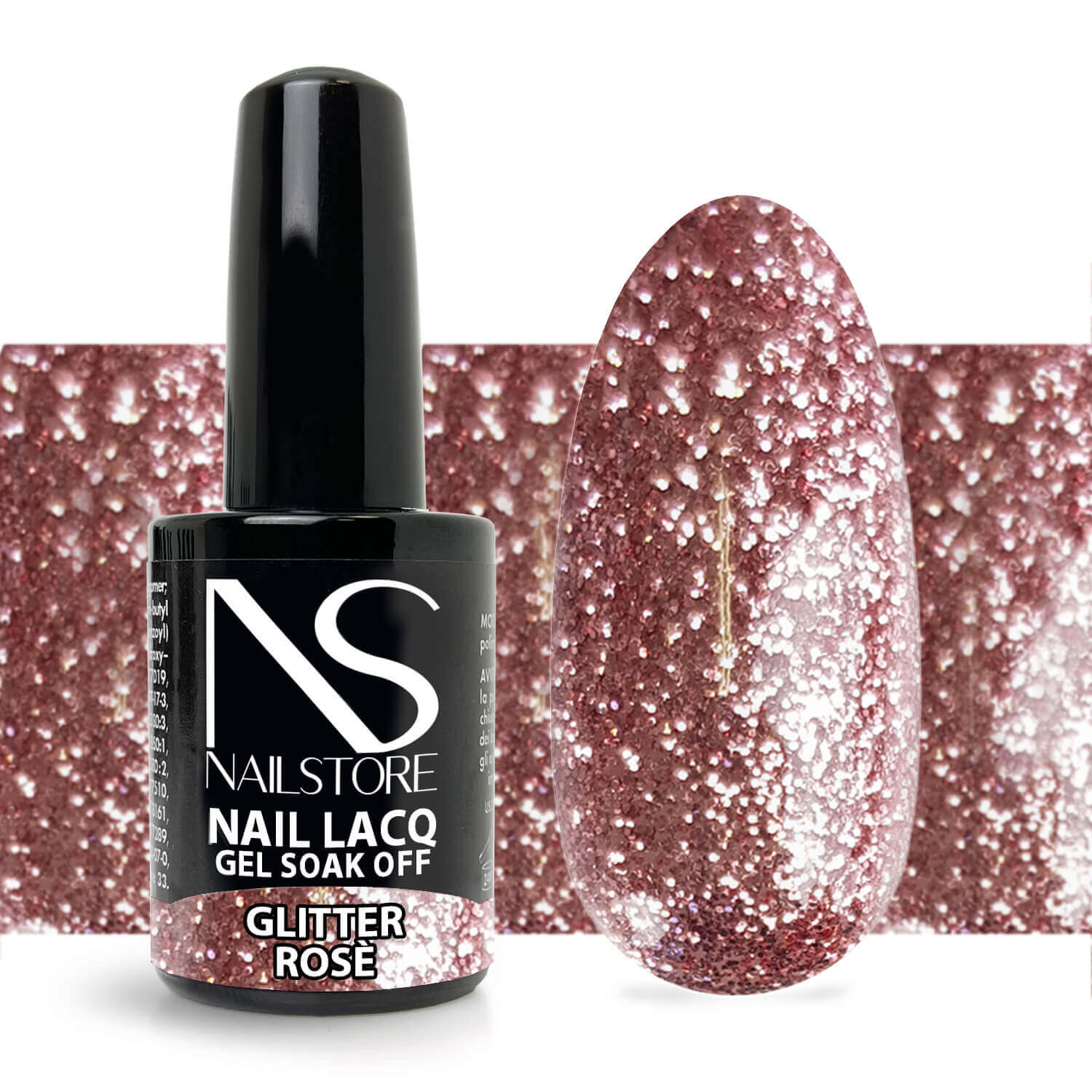 Semipermanente Nail Lacq Glitter Rosè- Nail Store