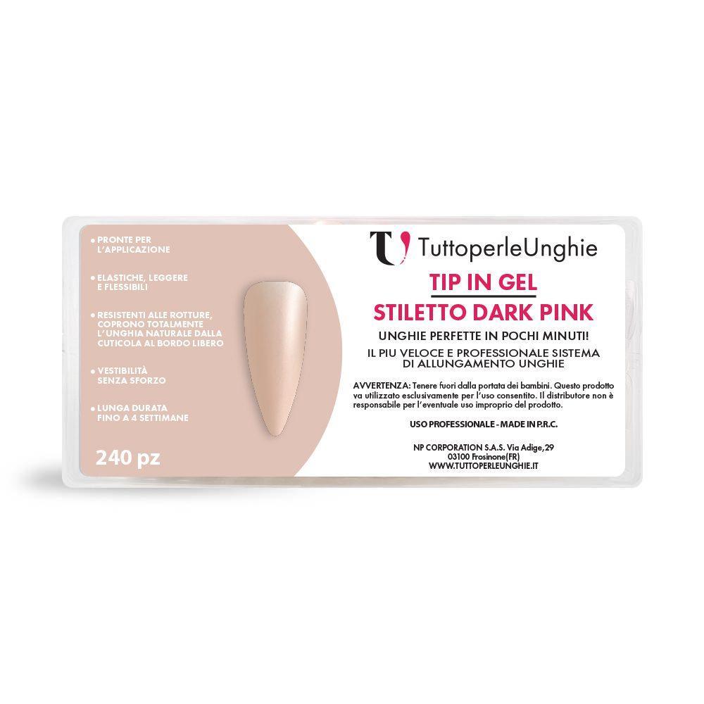 Tip in Gel Stiletto Dark Pink - TuttoperleUnghie