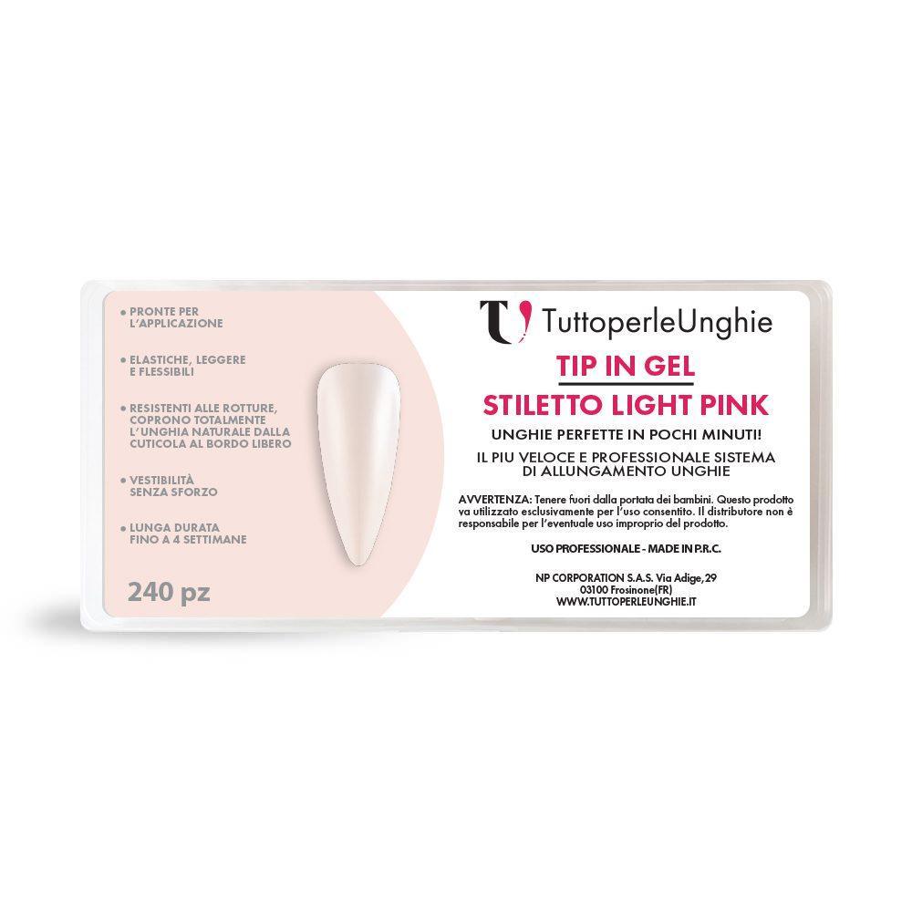 Tip in Gel Stiletto Light Pink - TuttoperleUnghie