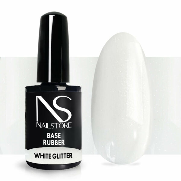 Base Rubber White Glitter